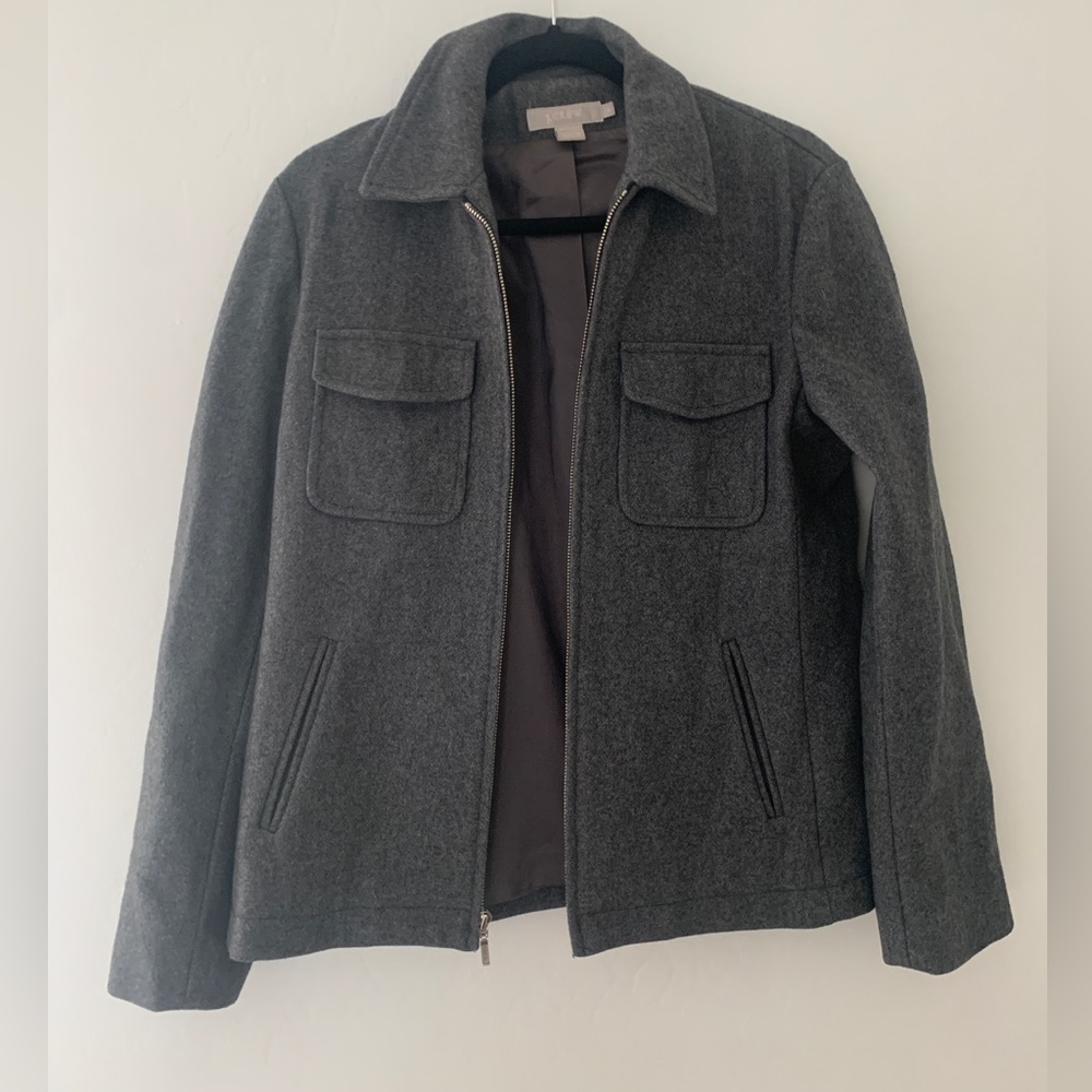 J. Crew Dark Grey Wool Utility Jacket - image 1